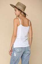 Load image into Gallery viewer, Basic white tank with adjustable straps, cotton blend
