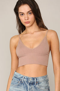 Vintage mauve seamless ribbed triangle chest brami.