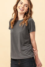 Load image into Gallery viewer, Charcoal colored basic short sleeve crew neck tee. Modal blend.
