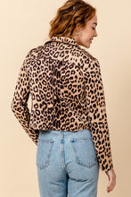 Load image into Gallery viewer, Leopard print moto jacket with multi zipper detail - light suede-like material.
