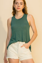 Load image into Gallery viewer, Teal basic lightweight scoop neck swing tank top.
