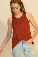 Load image into Gallery viewer, Brick colored basic lightweight scoop neck swing tank top.
