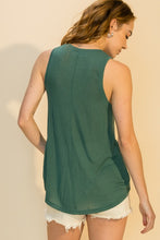 Load image into Gallery viewer, Teal basic lightweight scoop neck swing tank top.
